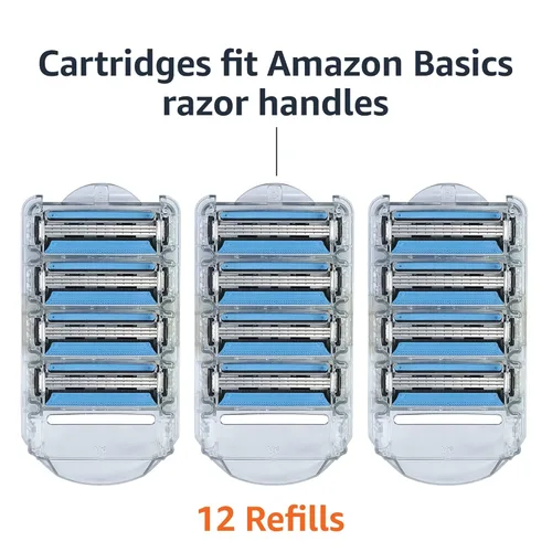 Miniatura 6 de Amazon Basics - Recambios de maquinilla de afeitar de 3 cuchillas para hombre con lubricación dual, 12 cartuchos