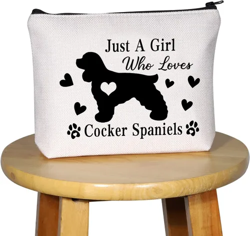 Miniatura 5 de G2TUP Cocker Spaniel Lover Gift Just A Girl Who Loves Dogs Bolsa de maquillaje para mamá Bolsa de cosméticos Bolsa de viaje con cremallera, Cocker