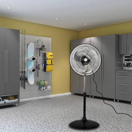 Miniatura 9 de hykolity Ventilador oscilante de pedestal de alta velocidad de 18 pulgadas con 3 velocidades, ventilador de metal resistente de 3850 CFM con aspas
