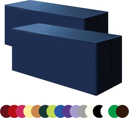 Miniatura 8 de BLACK-4FT Mantel ajustado cubiertas de mesa para mesas rectangulares de 4 pies - Resistente al agua, lavable, tela de poliéster, manteles