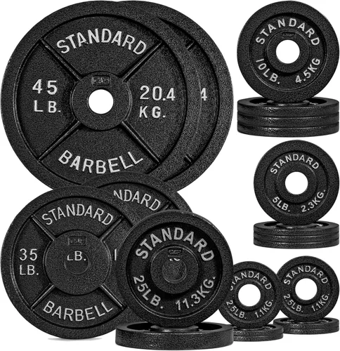 Miniatura 9 de CAP Barbell 2-Inch Olympic Cast Iron Plate Weight Set 75-285 lbs Multiple Options