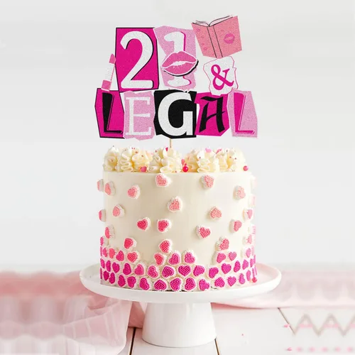 Miniatura 3 de Decoración para pastel de 21 cumpleaños 21 (niña rosa)