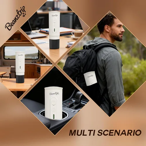 Miniatura 7 de H02PRO - Cafetera de viaje, máquina de café espresso portátil para camping, mini cafetera de 20 bares, compatible con cápsulas NS y café molido