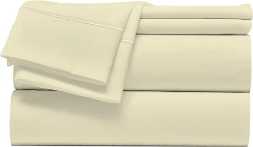 Miniatura 6 de Giza Sheets - Juego de sábanas de algodón Giza tamaño Queen para colchones de hasta 18 pulgadas de profundidad, juego de sábanas de 4 piezas