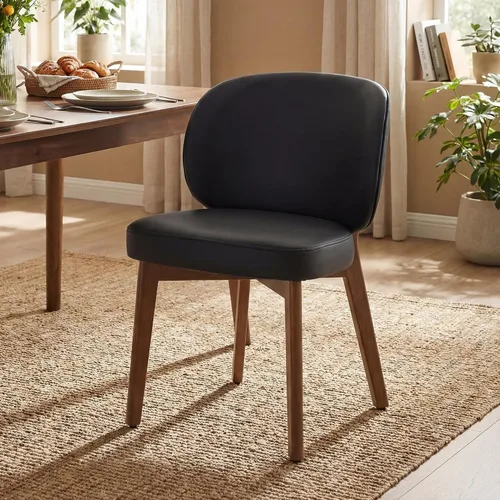 Miniatura 26 de YOUNIKE Silla de comedor con respaldo alto, silla única de cocina estilo moderno de mediados de siglo, silla acentuada sin brazos de tela bouclé