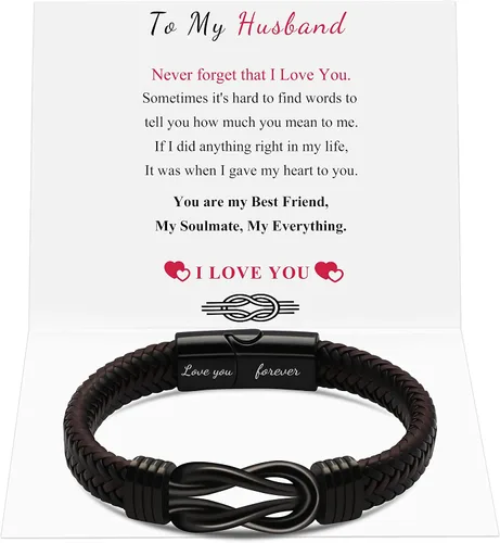 Pulsera de cuero trenzado para hombre, regalo para hombres, marido, novio, papá, hijo, nieto, hermano, cumpleaños, día del padre, aniversario,