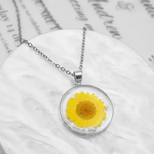 Miniatura 167 de Pressed Flower Necklace Gift for Women Personalized Handmade Necklaces Birth Flower Necklace