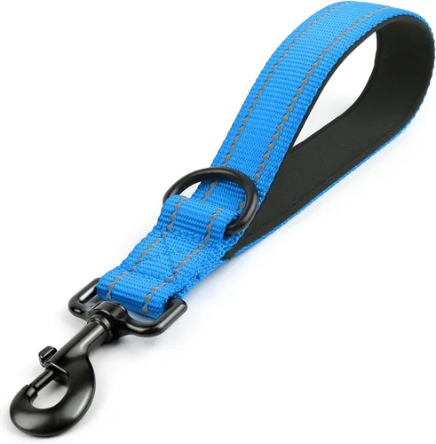Miniatura 19 de Joytale Correa corta fuerte para perro de 18 pulgadas, 1.2 pulgadas de ancho, resistente, mango acolchado para control de tráfico, correa Negro