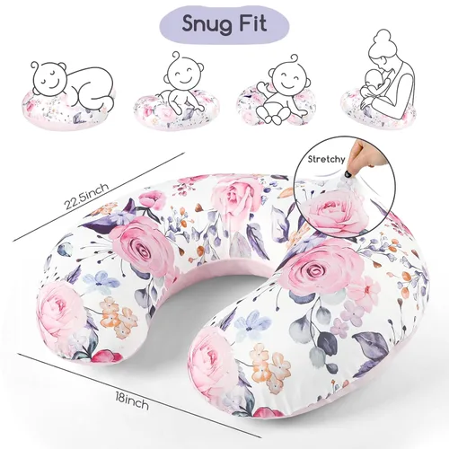 Miniatura 5 de Funda de almohada de lactancia, 1 unidad, funda de almohada de lactancia extraíble Minky para almohadas de lactancia materna, funda reversible