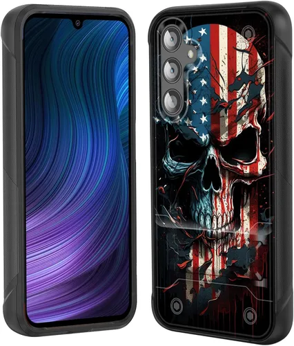 Miniatura 73 de Funda para Galaxy S24 Plus con soporte, doble capa híbrida de policarbonato duro y silicona suave, resistente a prueba de golpes, funda protectora