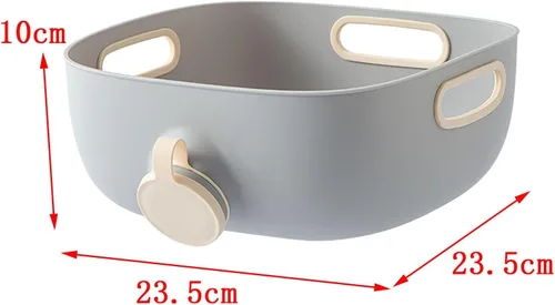Miniatura 3 de Cesta de drenaje multiusos para frutas y verduras, colador de granos, filtro de lavado de arroz, accesorio de cocina, color blanco y gris
