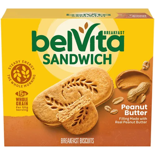 Miniatura 22 de belVita Sándwiches de galletas de barra de desayuno, crema de chocolate negro, 30 paquetes en total, 6 cajas (2 galletas por paquete)