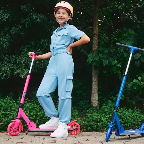 Miniatura 7 de Jetson Kids Jupiter patinete de 2 ruedas con luz LED para niños, luces LED en el manillar, la columna, las ruedas y la plataforma, manillar Azul