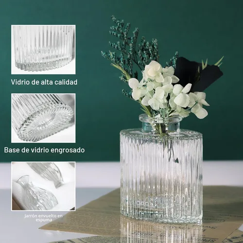 Miniatura 3 de Juego de 4 jarrones de cristal, 4 tamaños de florero pequeño para decoración de mesa de fiesta o hogar