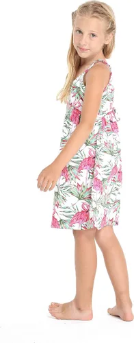 Miniatura 6 de Hecho en Hawaii Luau Vestido con tirantes elásticos en crema flamenco