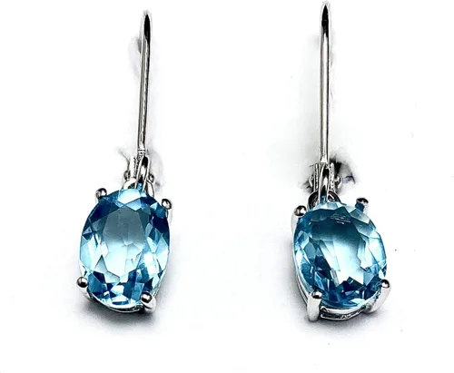 Miniatura 4 de E10608L Classic Mt St Helens Green Helenita May Birthstone Pendientes colgantes de plata esterlina