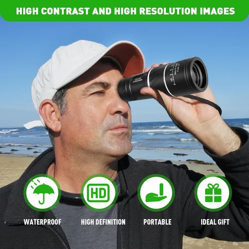 Miniatura 4 de 16x52 Mini Telescopio Monocular de Alta Potencia para Adultos, Regalos de Cumpleaños para Hombres Papá Él Marido Niños Adolescentes, Alcance