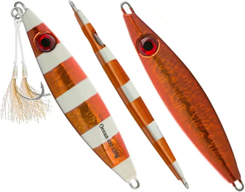 Miniatura 3 de OCEAN CAT Señuelos de pesca con jigging de paso lento, kit de plantillas brillantes para pesca en agua salada con ayuda de anzuelo lento, anzuelo