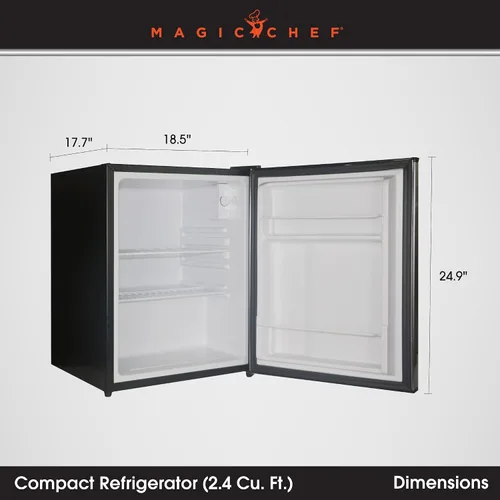 Miniatura 3 de Magic Chef Mini refrigerador de acero inoxidable sin congelador de 2.4 pies cúbicos