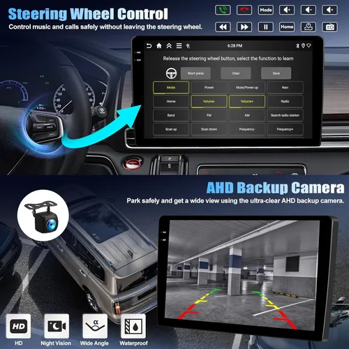 Miniatura 7 de 4+64G Android 15 Estéreo de coche para VW Beetle 2004-2010 con Carplay inalámbrico Android Auto, 9 pulgadas 1280 * 720P IPS pantalla táctil