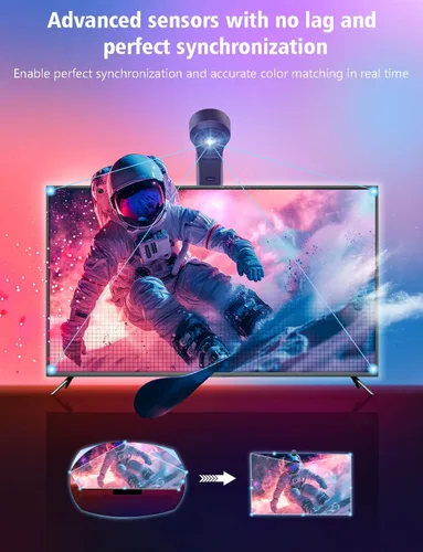 Miniatura 4 de echosari Sincronización de retroiluminación de TV con pantalla, luces de TV que cambian con TV para pantalla de 55 a 65 pulgadas, tira de luces