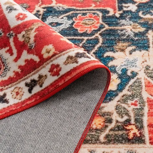Miniatura 415 de Syalife 4x6 Alfombra Lavable para Área, Ultra Suave Antideslizante, Pila Baja, Alfombra Vintage Resistente a Manchas para Sala de Estar, Alfombra