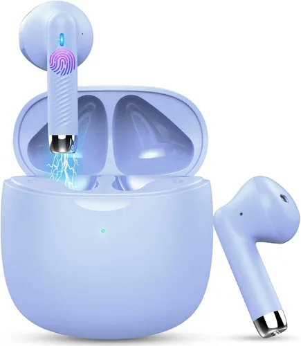 Miniatura 10 de Auriculares inalámbricos, auriculares Bluetooth 5.4 con graves estéreo, auriculares Bluetooth en el oído con cancelación de ruido y micrófono