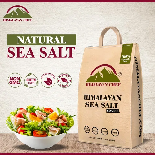 Miniatura 3 de Himalayan Chef Sal Marina de Grano Grueso, Bolsa de 5 lb - Pura, Natural, Kosher, Sin OGM, Rica en Minerales, para Cocinar, Condimentar, Hornear
