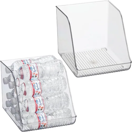 Miniatura 14 de Organizador de botellas de agua iDesign para refrigerador o despensa - Transparente - Fabricado en EE. UU Para nevera o despensa, transparente