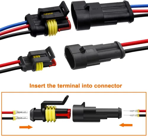 Miniatura 3 de 20 Kits 2 y 3 Pin Conector Enchufe Automotriz Conector Eléctrico 3 Cable Impermeable Conector Rápido Conexión Reemplazo