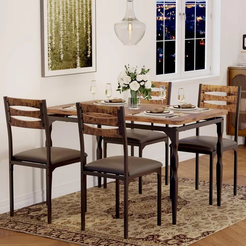Miniatura 12 de IDEALHOUSE Juego de mesa de comedor de 3 piezas, juego de 2 mesas de comedor y sillas con patas en espiral, juego de comedor para 2, adecuado