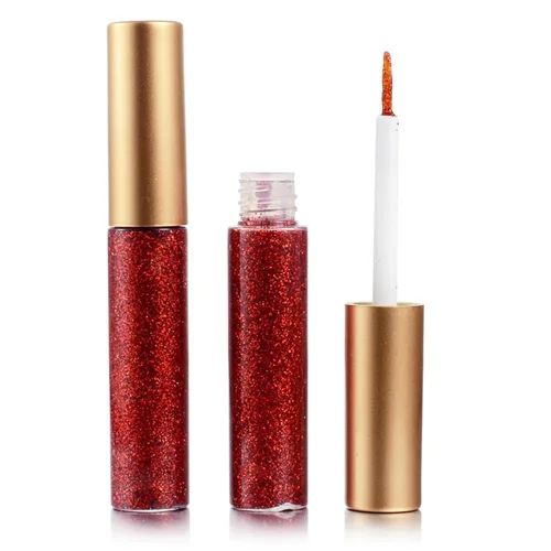 Miniatura 10 de Delineador de ojos con purpurina, delineador de ojos rosa con purpurina, maquillaje de larga duración impermeable con purpurina, plateado, oro