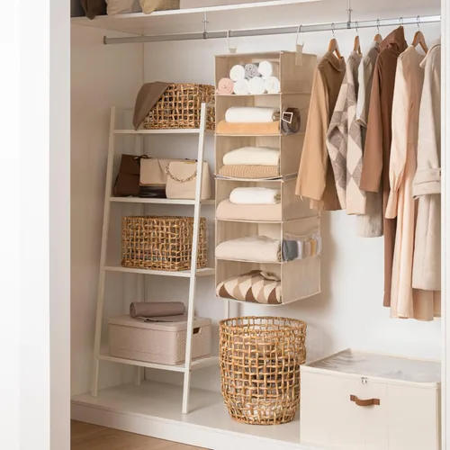 Miniatura 9 de StorageWorks Organizador de armario jumbo de 6 estantes, dos estantes colgantes separables de 3 estantes para armario, 13 pulgadas de profundidad x