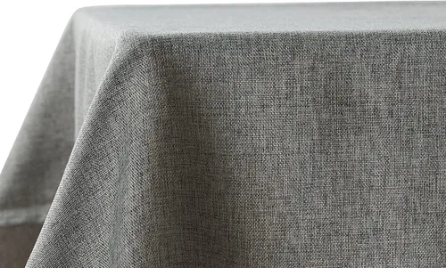 Miniatura 2 de STP GOODS Mantel rectangular de lino sintético, resistente al agua, para comedor, otoño, mantel plegable para mesa de comedor (verde, 59.1 x 59.1 in)
