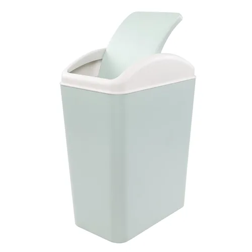 Miniatura 11 de Cubo de basura con tapa oscilante de 4.2 galones, cubo de basura de plástico con tapa, color negro