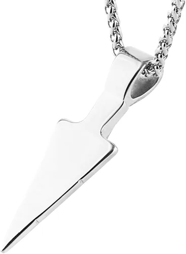 Miniatura 3 de HZMAN Collar con colgante de flecha de acero inoxidable para hombre con cadena de trigo de acero