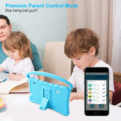 Miniatura 3 de Tableta para niños de 7 años para niños con WiFi, tableta Android para niños pequeños de 32 GB con controles parentales a prueba de golpes (azul)