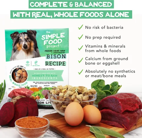 Miniatura 8 de Simple Food Project The Freeze Dried Raw Dog Food Topper con ingredientes orgánicos de grado humano