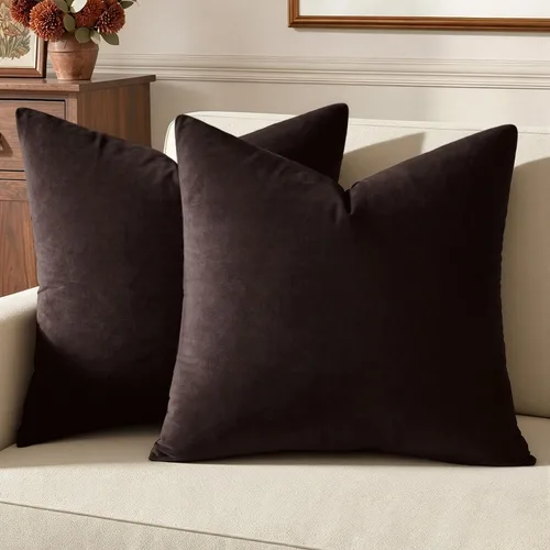 Miniatura 19 de MIULEE Fundas de almohada de terciopelo de 22 x 22 pulgadas, paquete de 2 unidades, color negro, fundas de cojín cuadradas decorativas súper suaves