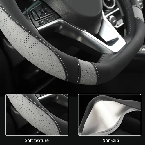 Miniatura 6 de West Llama Funda para Volante de Coche de Fondo Plano para Nissan, Funda para Volante en Forma de D para Rogue, Altima, Kicks