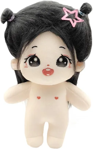 Miniatura 41 de niannyyhouse Muñeca de peluche de 7.9 in para niña, cuerpo de peluche humanoide, sin atributo, 8 pulgadas, cuerpo normal, ropa de vestir, regalos