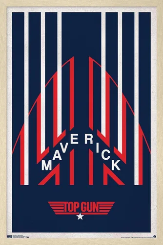 Miniatura 7 de Trends International Top Gun - Póster de pared de casco Maverick, 14.725 x 22.375 pulgadas, versión enmarcada de madera de granero