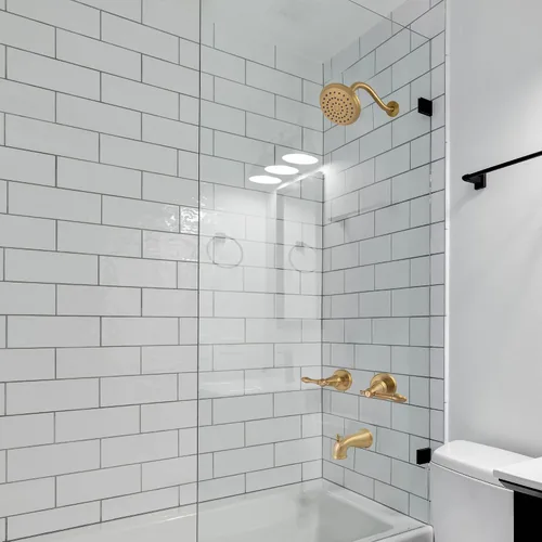 Miniatura 6 de Design House 595728 Oakmont Clásico Kit de Molduras de Baño y Ducha con Cabezal de Ducha de Función Única, Grifo de 2 Manijas y Válvula para Baño