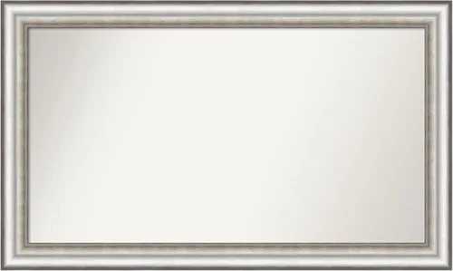 Miniatura 73 de Amanti Art Espejo de baño plateado para sobre el fregadero, 26 x 26 pulgadas, espejo cuadrado de plata antigua, marco de madera tradicional mediano