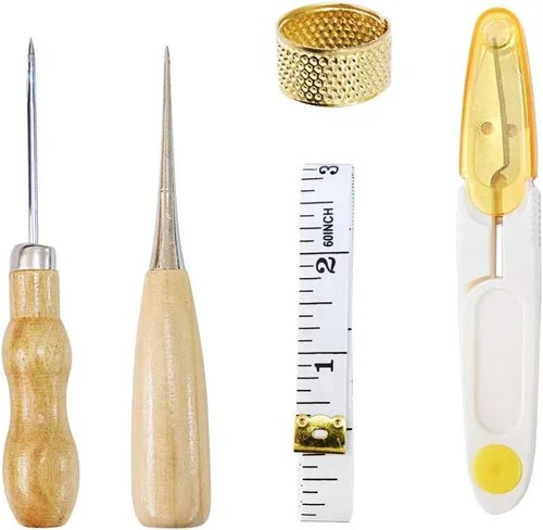 Miniatura 2 de Vitoki Kit de reparación de tapicería, paquete de 29 agujas de coser a mano, hilo de lona y agujas, cinta métrica, agujas de costura de ojos grandes