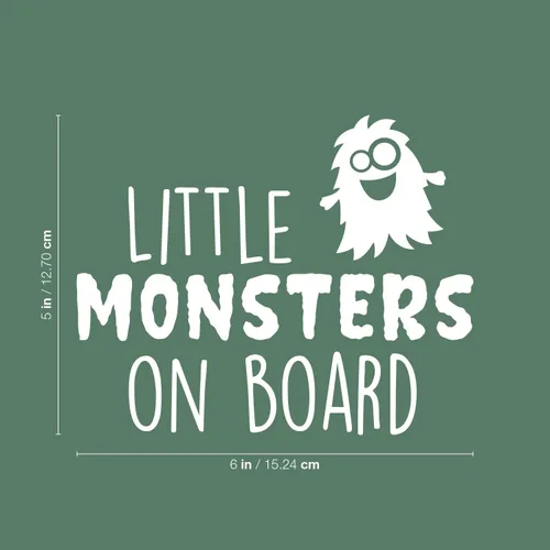 Miniatura 3 de Aurabeam Calcomanía de vinilo para pared, Little Monsters On Board, 5 x 6 pulgadas, sarcástica linda y divertida broma para adultos, con cita