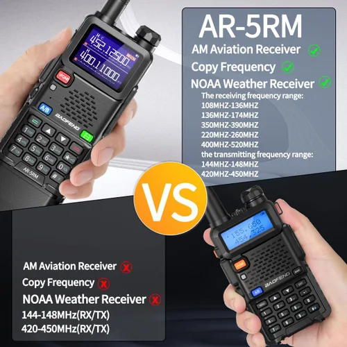 Miniatura 3 de Baofeng Radio radioaficionado de largo alcance 5RM 10W recargable de mano 3800mAh batería extendida NOAA emergencia táctica de dos vías radio walkie