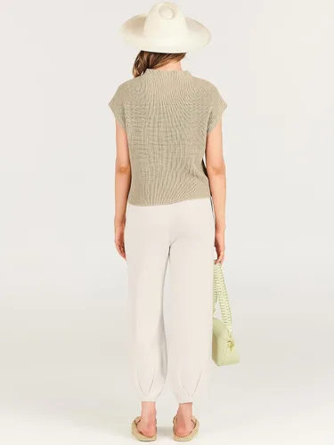 Miniatura 4 de ANRABESS Conjunto de dos piezas para mujer, suéter de punto y pantalones de cintura alta