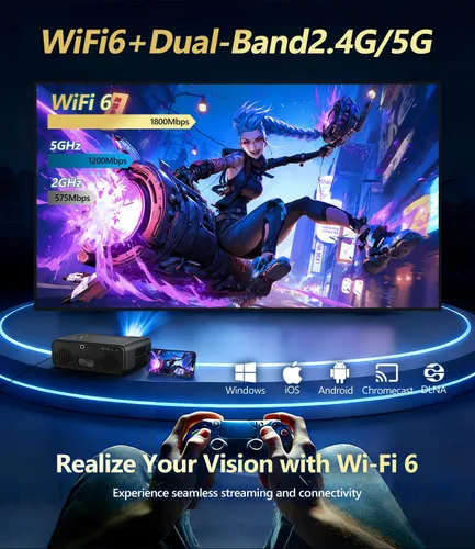 Miniatura 7 de Proyector inteligente ANSI 2400 4K【Netflix】, MEMC, DD+ 70W Dolby ,HDMI eARC, 64GB, WiFi 6, AI-PQ, enfoque automático/Keystone, Copa del Mundo TV