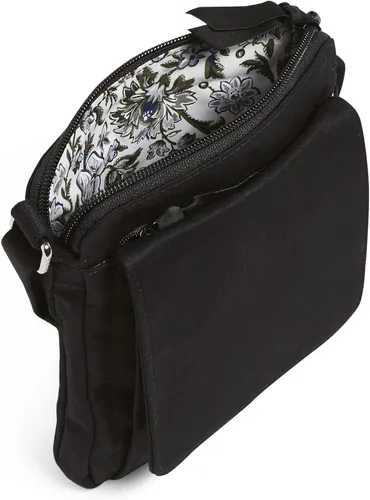 Miniatura 4 de Vera Bradley Mini bolso cruzado hipster de algodón para mujer con protección RFID, Negro algodón reciclado